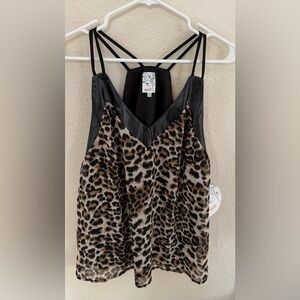 Naif camisole top. Size M. NWT. Black and cheetah print.